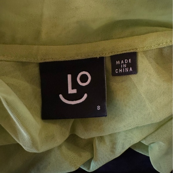 Lazy Oaf Neon Green Sheer Blouse long sleeve size 8 mock neck layering top s - Picture 4 of 5